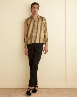 Shirts<BODE Alumni Stripe Long Sleeve Shirt Yellow