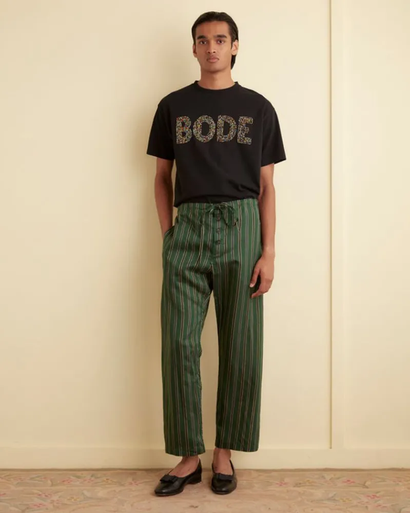 Trousers & Pants<BODE Alumni Stripe Pajama Pants Green