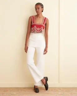 Tops<BODE Amrita Fringe Top Red