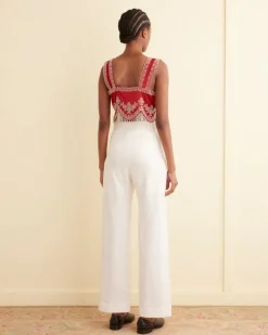 Tops<BODE Amrita Fringe Top Red