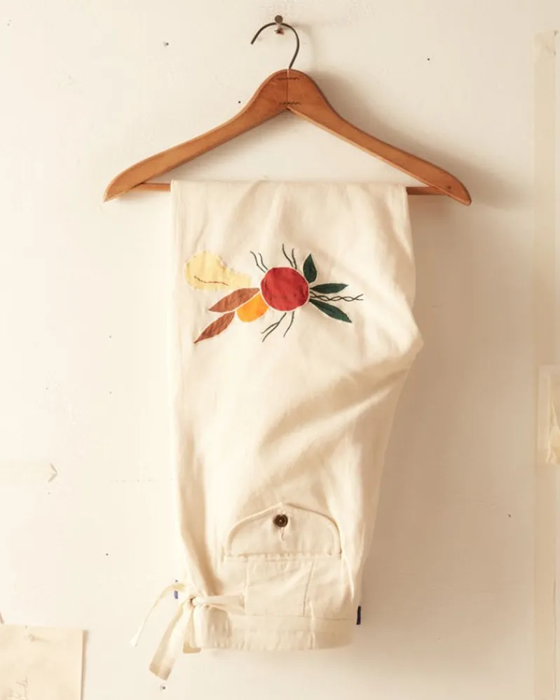Trousers & Pants<BODE Applique Fruit Bunch Trousers White