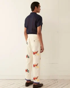 Trousers & Pants<BODE Applique Fruit Bunch Trousers White