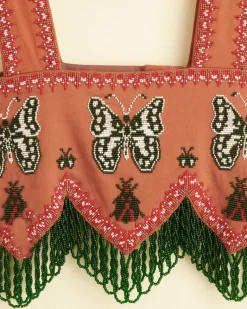 Tops<BODE Athalia Fringe Top Brown/Multi