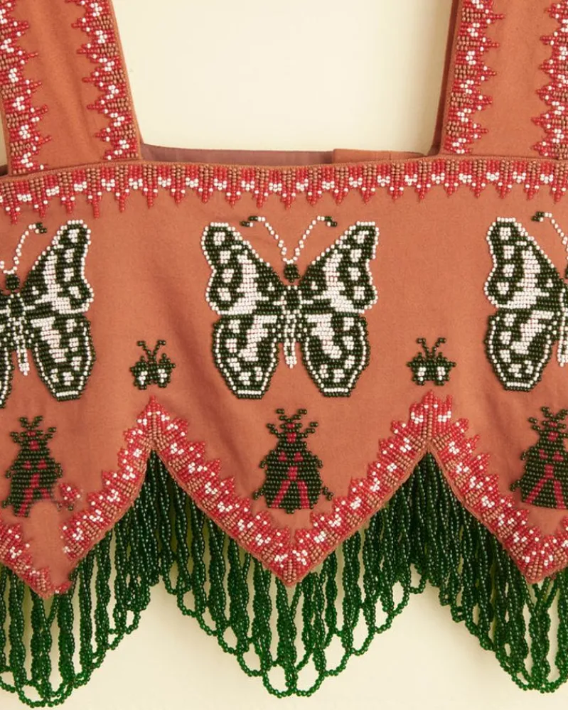 Tops<BODE Athalia Fringe Top Brown/Multi