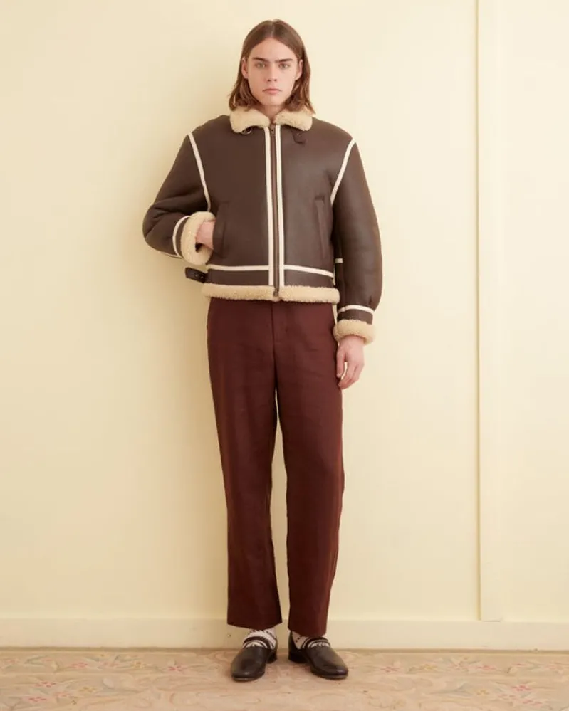 Outerwear<BODE Aviator Shearling Jacket Brown