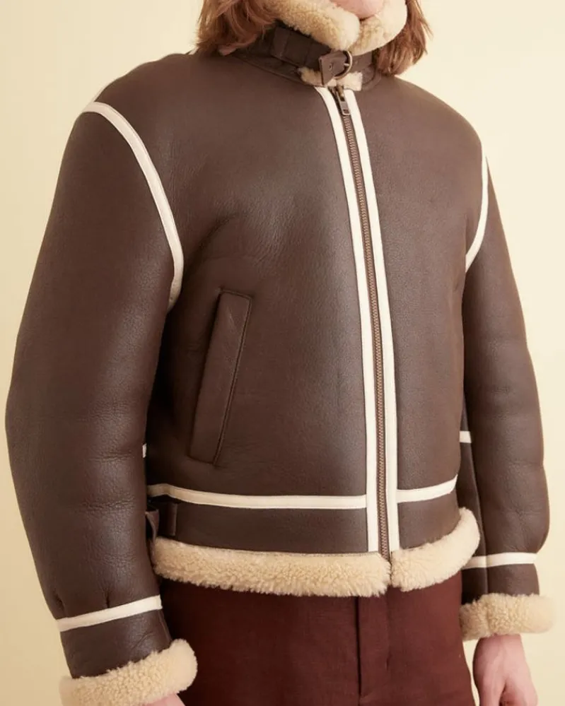 Outerwear<BODE Aviator Shearling Jacket Brown