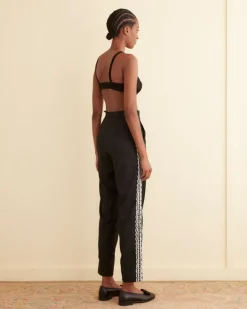 Trousers & Pants<BODE Beaded Baroque Trousers White/Black