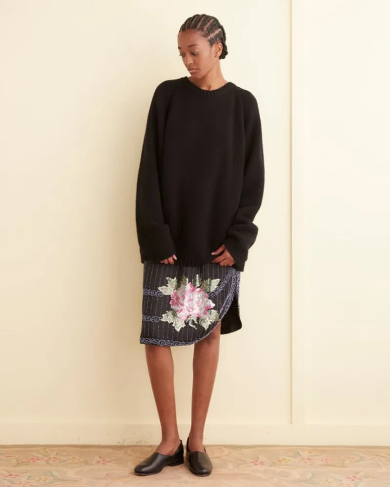 Skirts<BODE Beaded Bourbon Rose Skirt Black/Multi