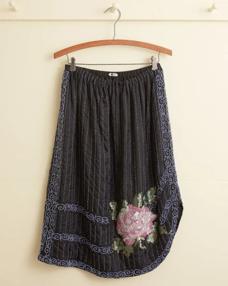 Skirts<BODE Beaded Bourbon Rose Skirt Black/Multi
