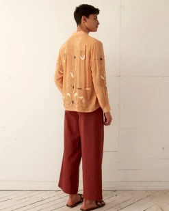 Shirts<BODE Beaded Cantaloupe Long Sleeve Shirt Orange