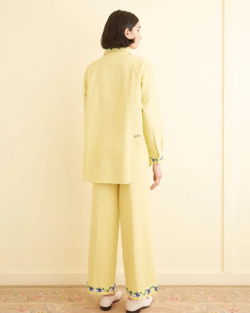 Tops<BODE Beaded Chicory Long Sleeve Shirt Yellow