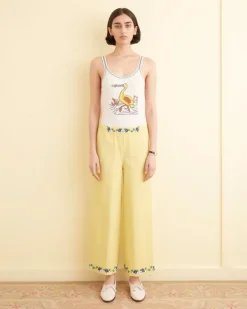 Trousers & Pants<BODE Beaded Chicory Pants Yellow