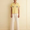 Shirts<BODE Beaded Chicory Short Sleeve Shirt Yellow