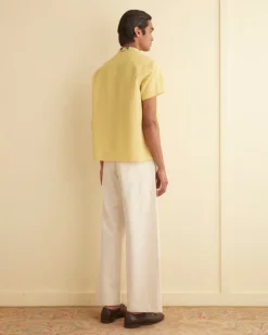 Shirts<BODE Beaded Chicory Short Sleeve Shirt Yellow