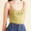 Cut And Sew<BODE Beaded Dahlia Tank Green