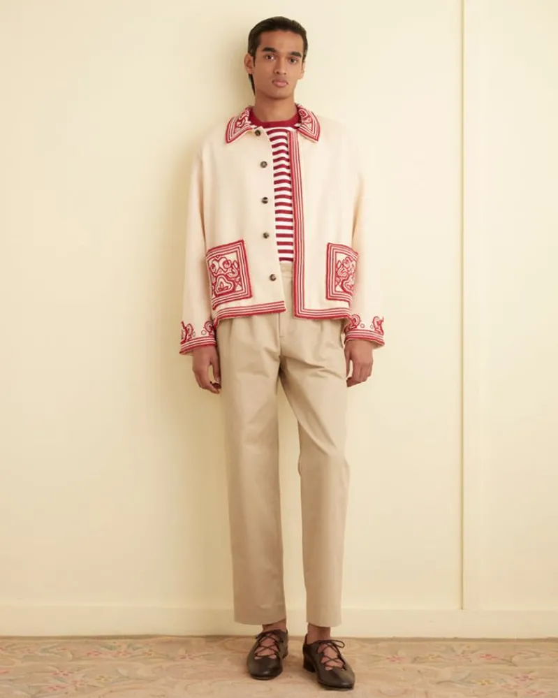Outerwear<BODE Beaded Flora Jacket Cream