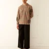 Shirts<BODE Beaded Floral Madras Long Sleeve Shirt - Blue Multi