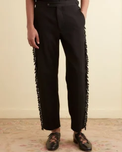 Trousers & Pants<BODE Beaded Fringe Trousers Black