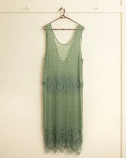 Dresses<BODE Beaded Grid Vine Dress Green