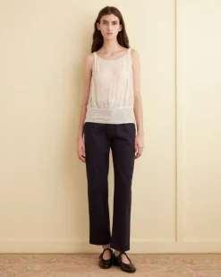 Tops<BODE Beaded Myrtle Shirt Cream