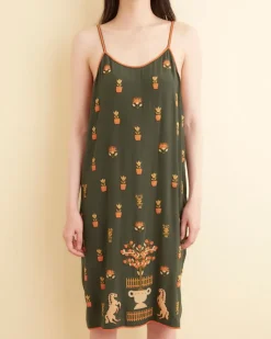 Dresses<BODE Beaded Paddock Sampler Dress Green/Multi