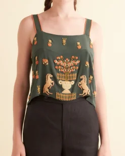 Tops<BODE Beaded Paddock Sampler Tank Green/Multi