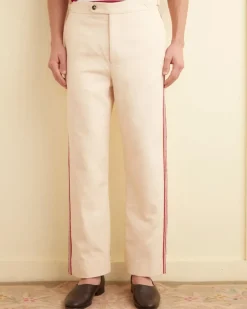 Trousers & Pants<BODE Beaded Stria Trousers Cream