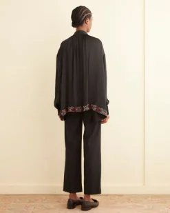 Tops<BODE Beaded Tropicbird Shirt Black