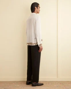 Shirts<BODE Beaded Wheat Flower Long Sleeve Shirt White