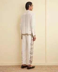Suiting<BODE Beaded Wheat Flower Trousers Cream