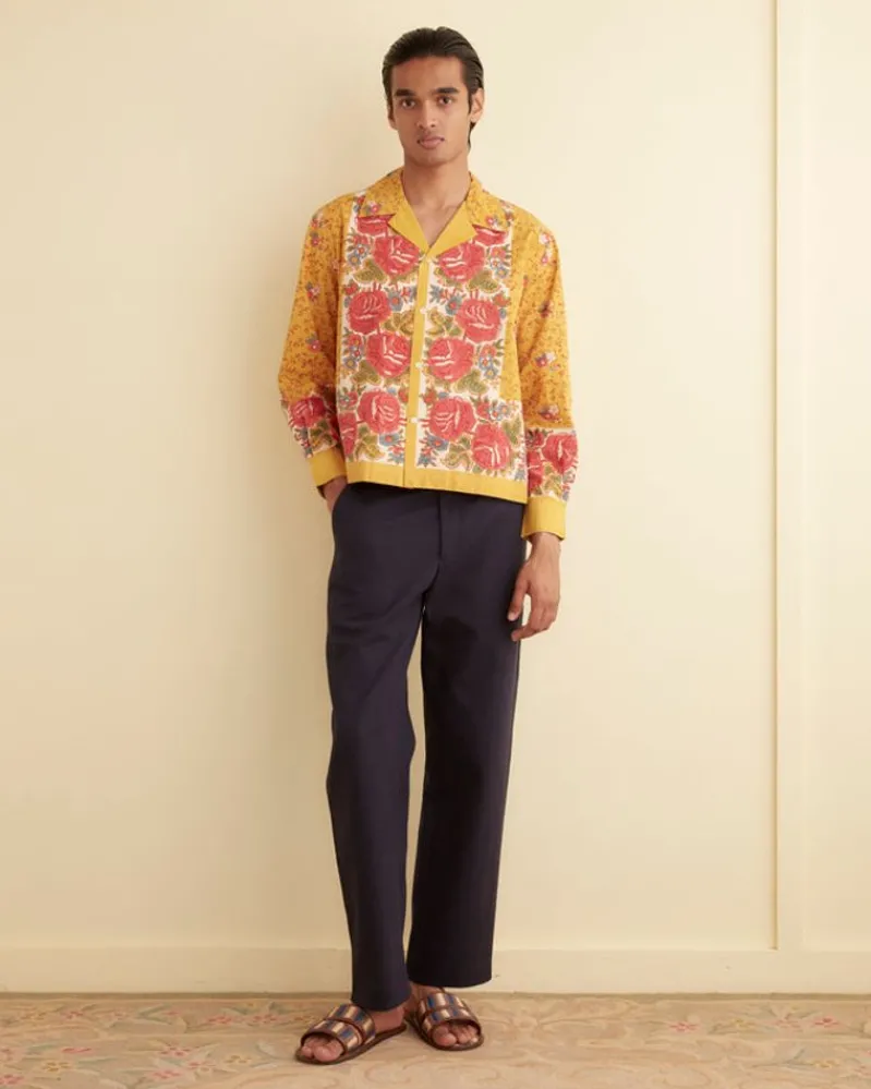 Shirts<BODE Blooming Border Long Sleeve Shirt Yellow
