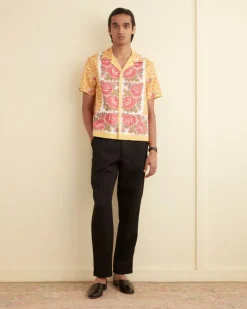 Shirts<BODE Blooming Border Short Sleeve Shirt Yellow
