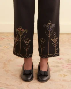Trousers & Pants<BODE Blooming Stems Trousers Navy