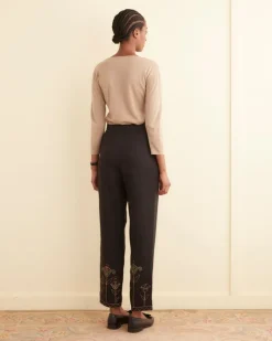 Trousers & Pants<BODE Blooming Stems Trousers Navy