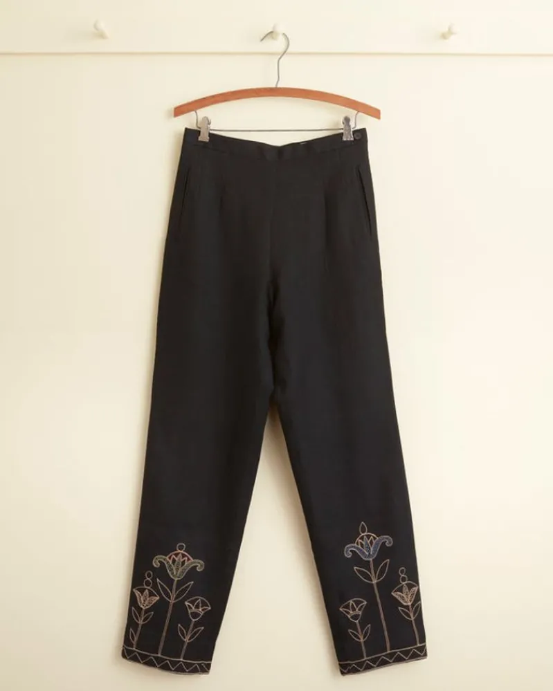 Trousers & Pants<BODE Blooming Stems Trousers Navy