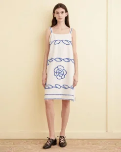 Dresses<BODE Blue Flax Dress - Xs Multi