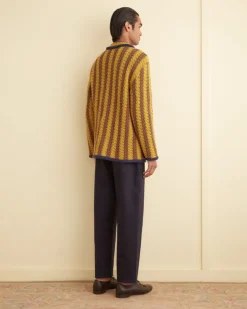 Knitwear<BODE Bold Stripe Cardigan - Brown/Gold