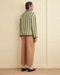 Knitwear<BODE Bold Stripe Cardigan - Green/Cream