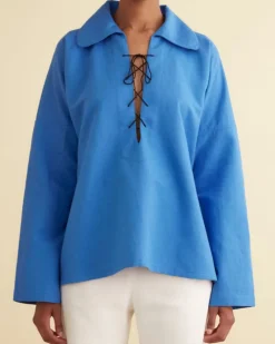 Tops<BODE Bonnie Shirt Indigo