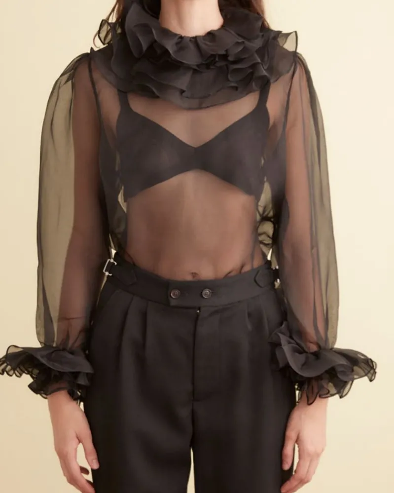 Tops<BODE Boo Ruffle Top Black