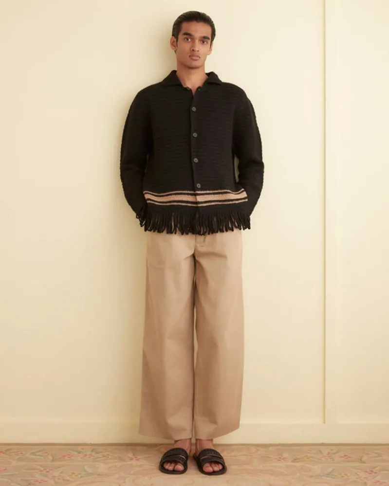 Knitwear<BODE Braided Fringe Shirt Black