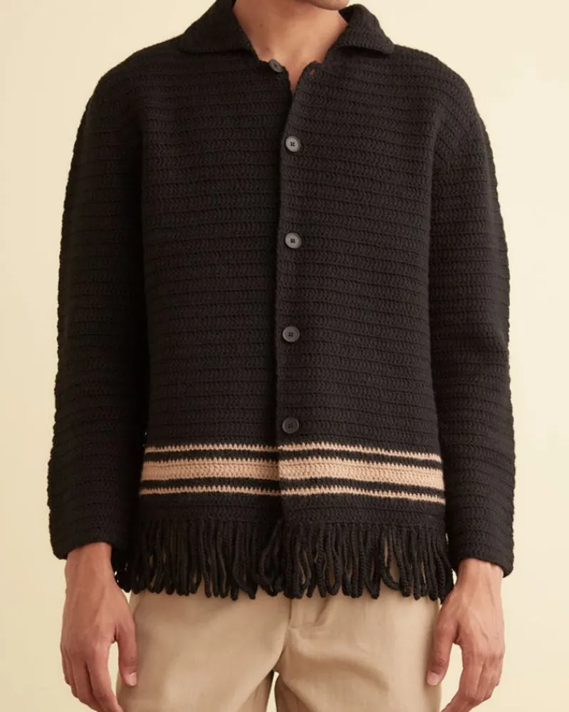 Knitwear<BODE Braided Fringe Shirt Black