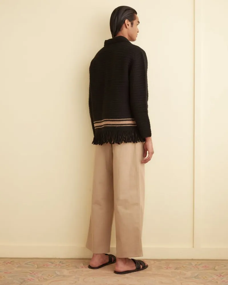 Knitwear<BODE Braided Fringe Shirt Black