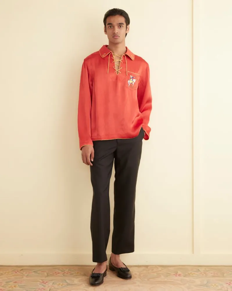 Shirts<BODE Bronco Pullover Red/Yellow
