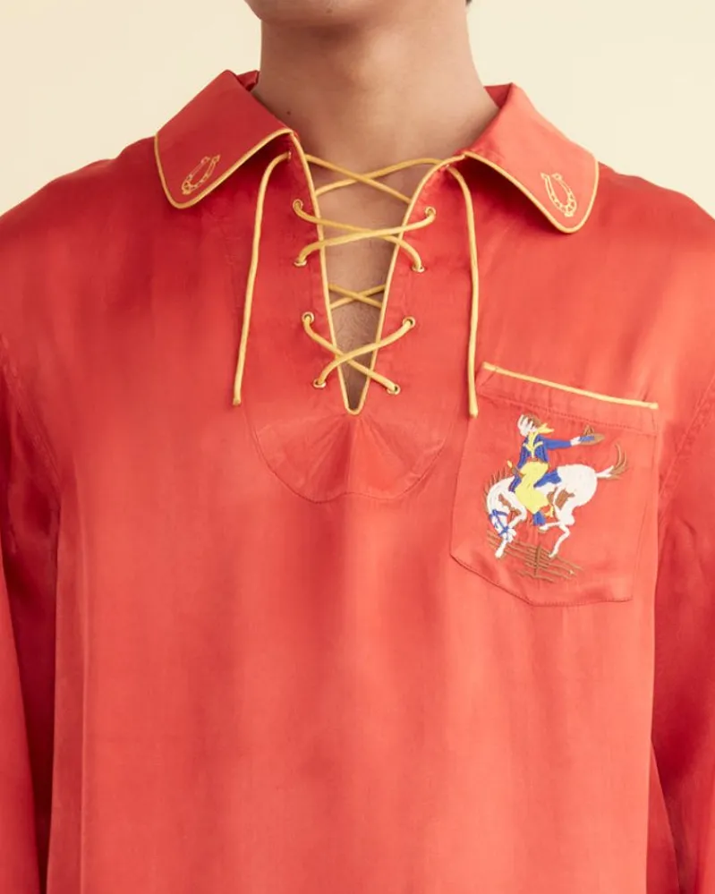 Outerwear<BODE Bronco Pullover Red/Yellow