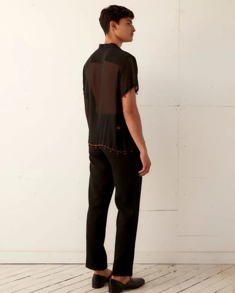 Shirts<BODE Bugle Bead Trim Short Sleeve Shirt