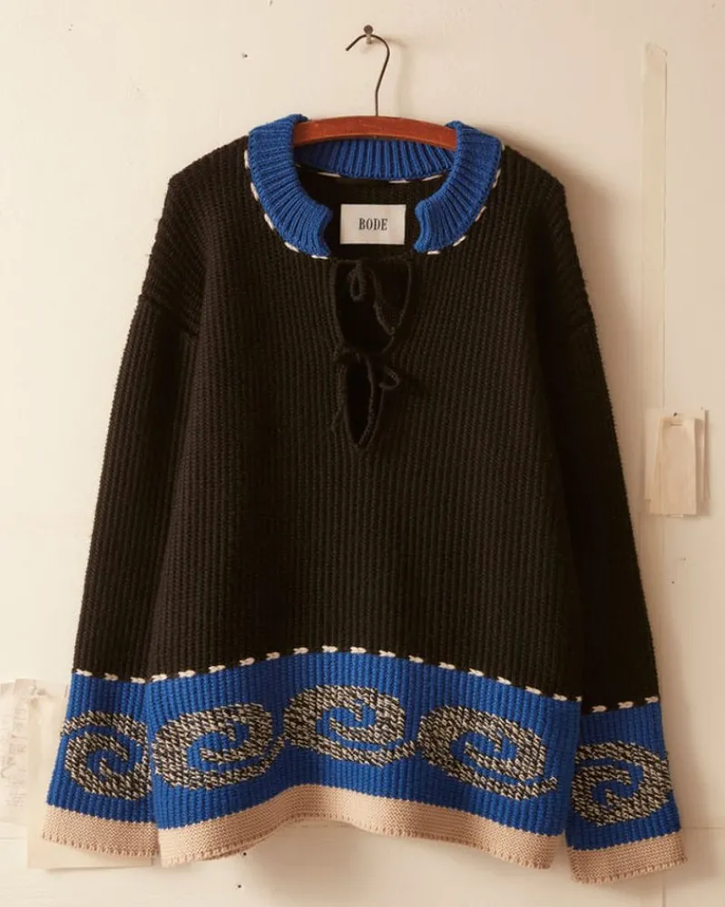 Knitwear<BODE Cape Cod Cross Stitch Pullover - Black