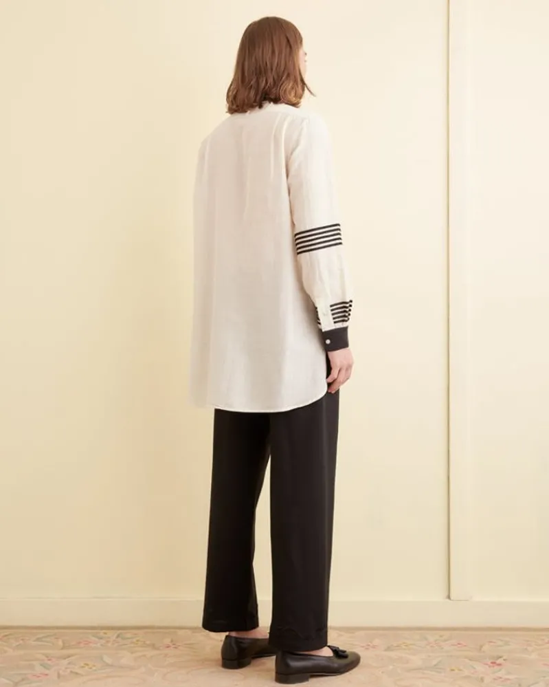 Shirts<BODE Cherry Blossom Stripe Tunic Cream
