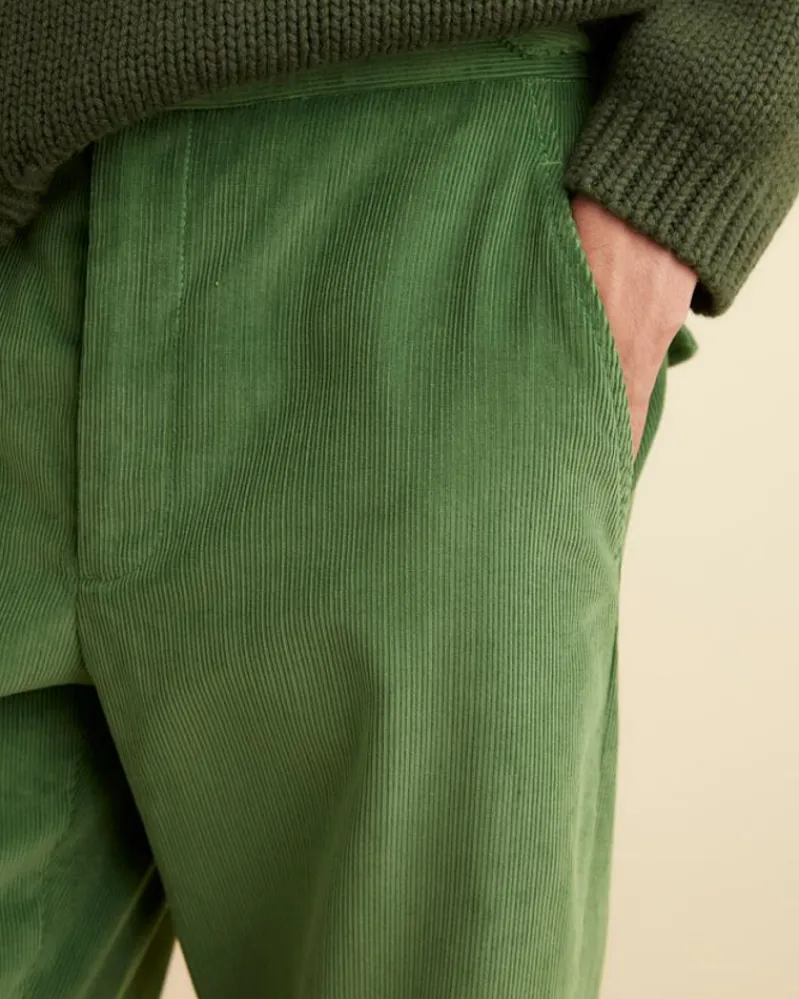 Trousers & Pants<BODE Corduroy Side Buckle Trousers Green