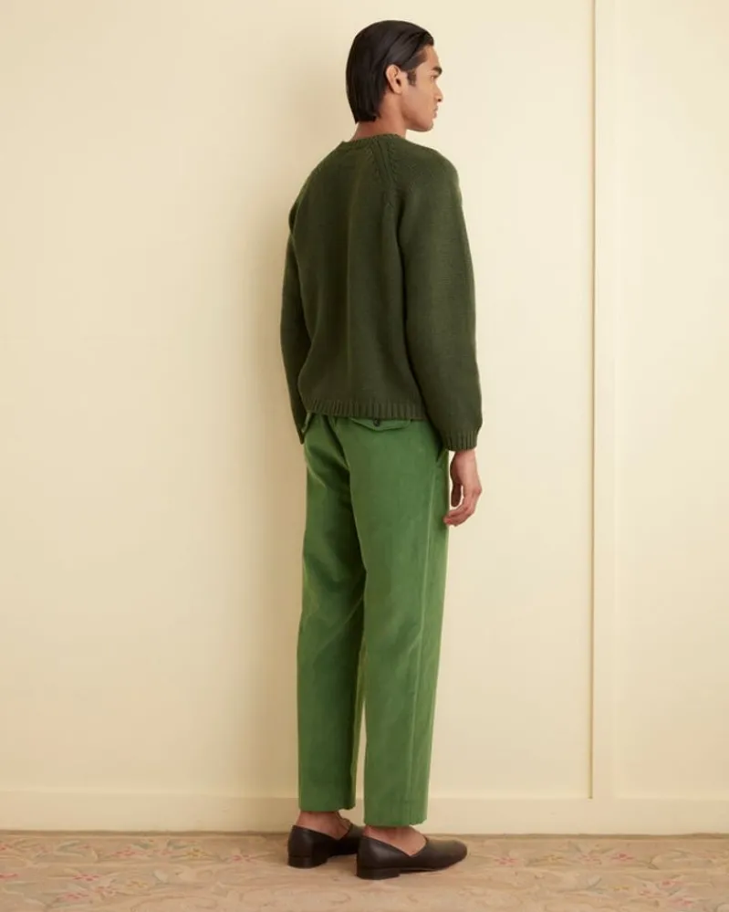 Trousers & Pants<BODE Corduroy Side Buckle Trousers Green